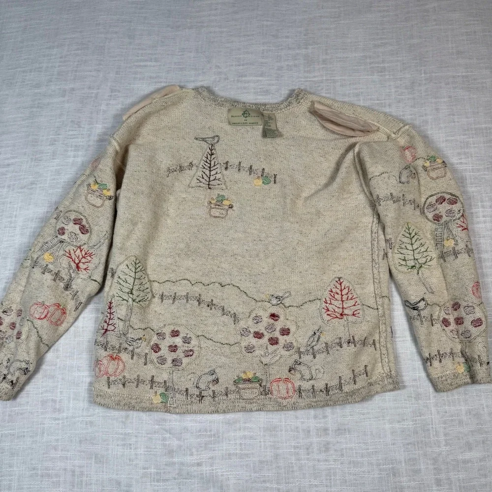 VTG Philip Jane Gordon Women M Cardigan Design Option Fall Apple Orchard Pumpkin